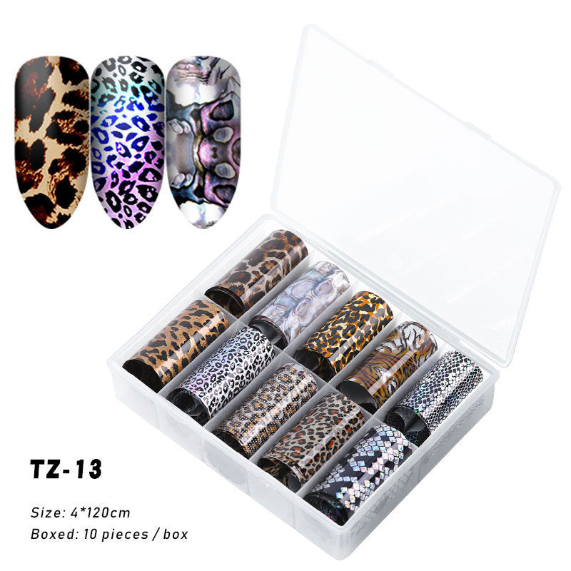 Multicolored and Multipatterned Nail Wraps 10 Piece Set-TZ13-Theone Apparel