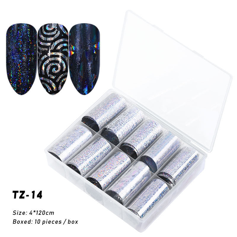 Multicolored and Multipatterned Nail Wraps 10 Piece Set-TZ14-Theone Apparel