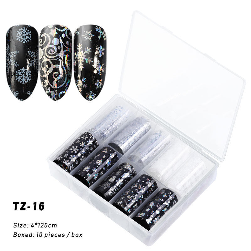 Multicolored and Multipatterned Nail Wraps 10 Piece Set-TZ16-Theone Apparel