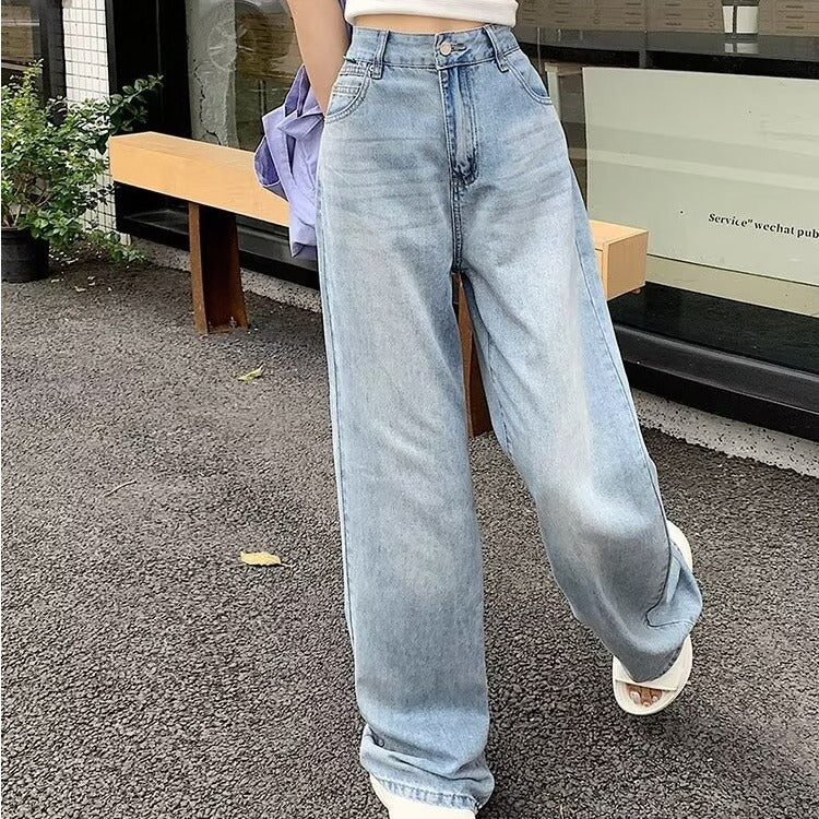 Plus-Size High-Waist Small Flared Jeans with Relaxed Fit-Theone Apparel