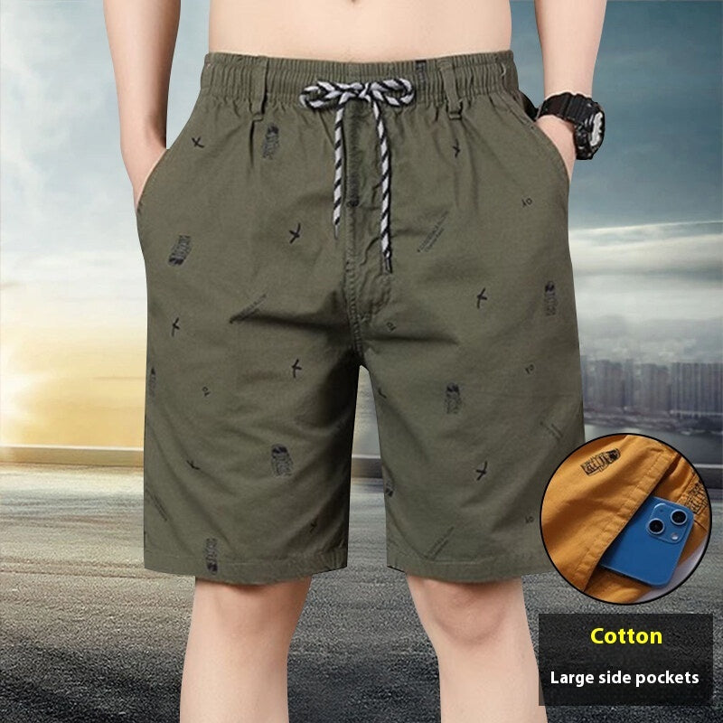 Relaxed Fit Mid-Length Trousers Delivering Laidback Everyday Comfort-Army Green-Theone Apparel