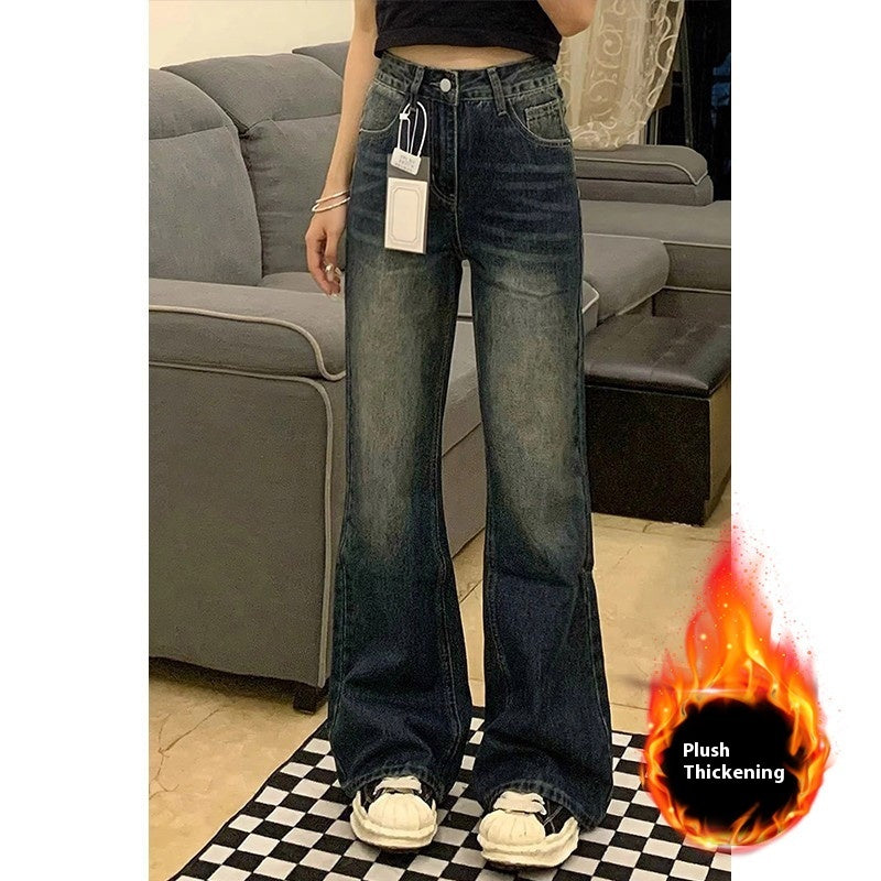 Retro Blue Plus Size Skinny Jeans For Women-Theone Apparel