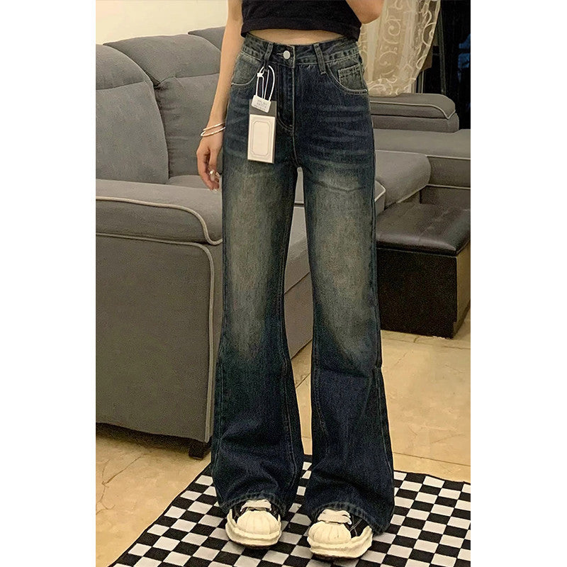 Retro Blue Plus Size Skinny Jeans For Women-Dark Blue-Theone Apparel