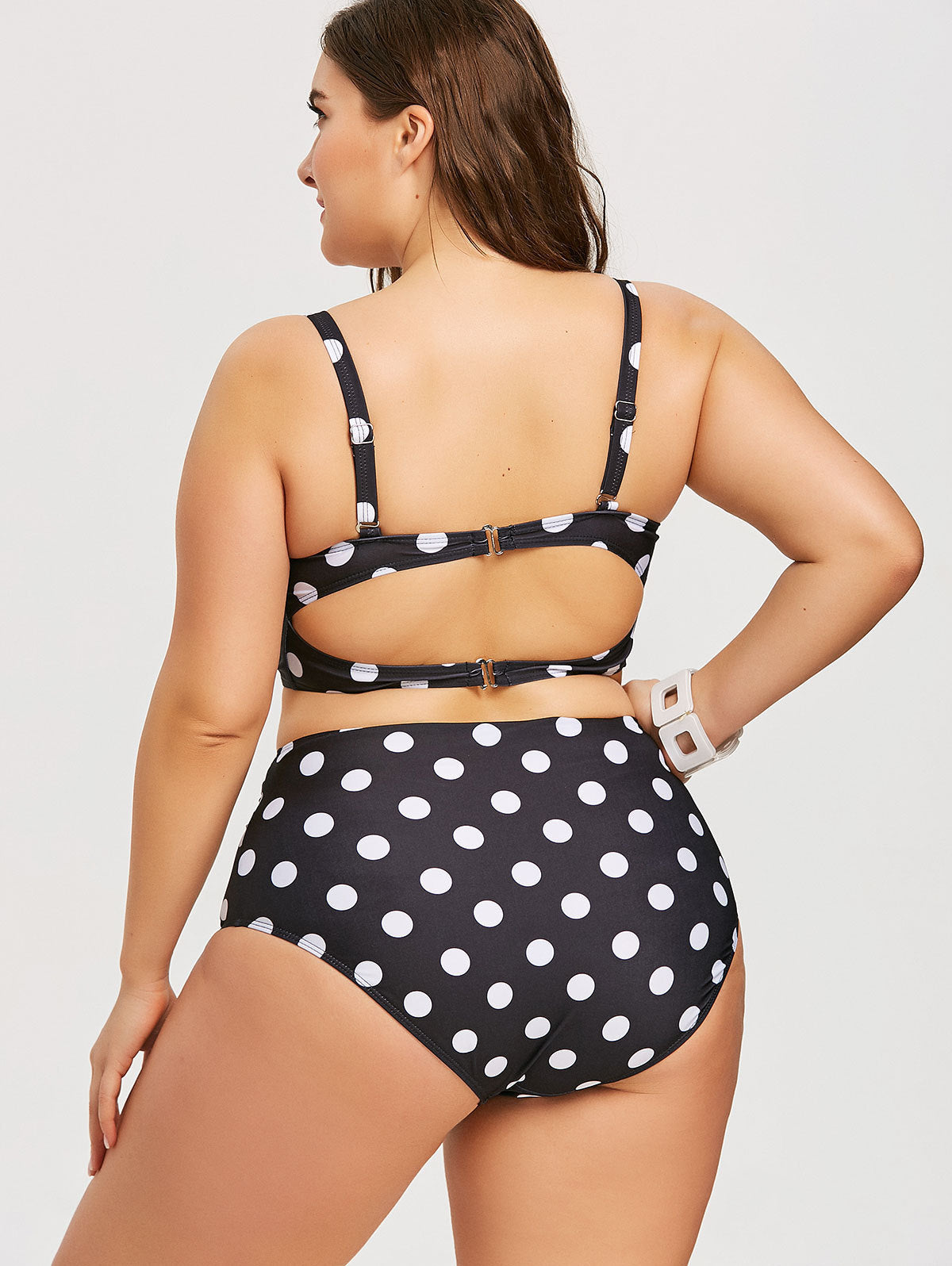 Retro Polka Dot High-Waist Bikini for Vintage Appeal-Theone Apparel