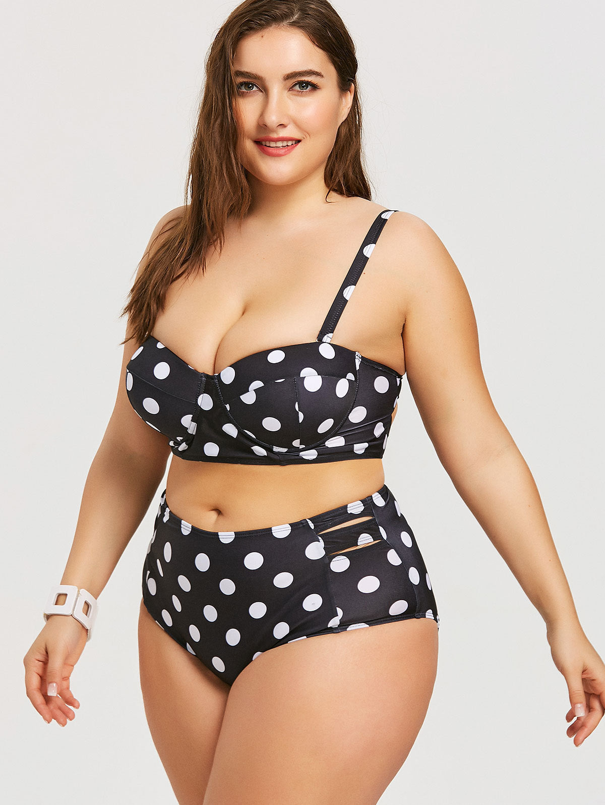 Retro Polka Dot High-Waist Bikini for Vintage Appeal-Theone Apparel