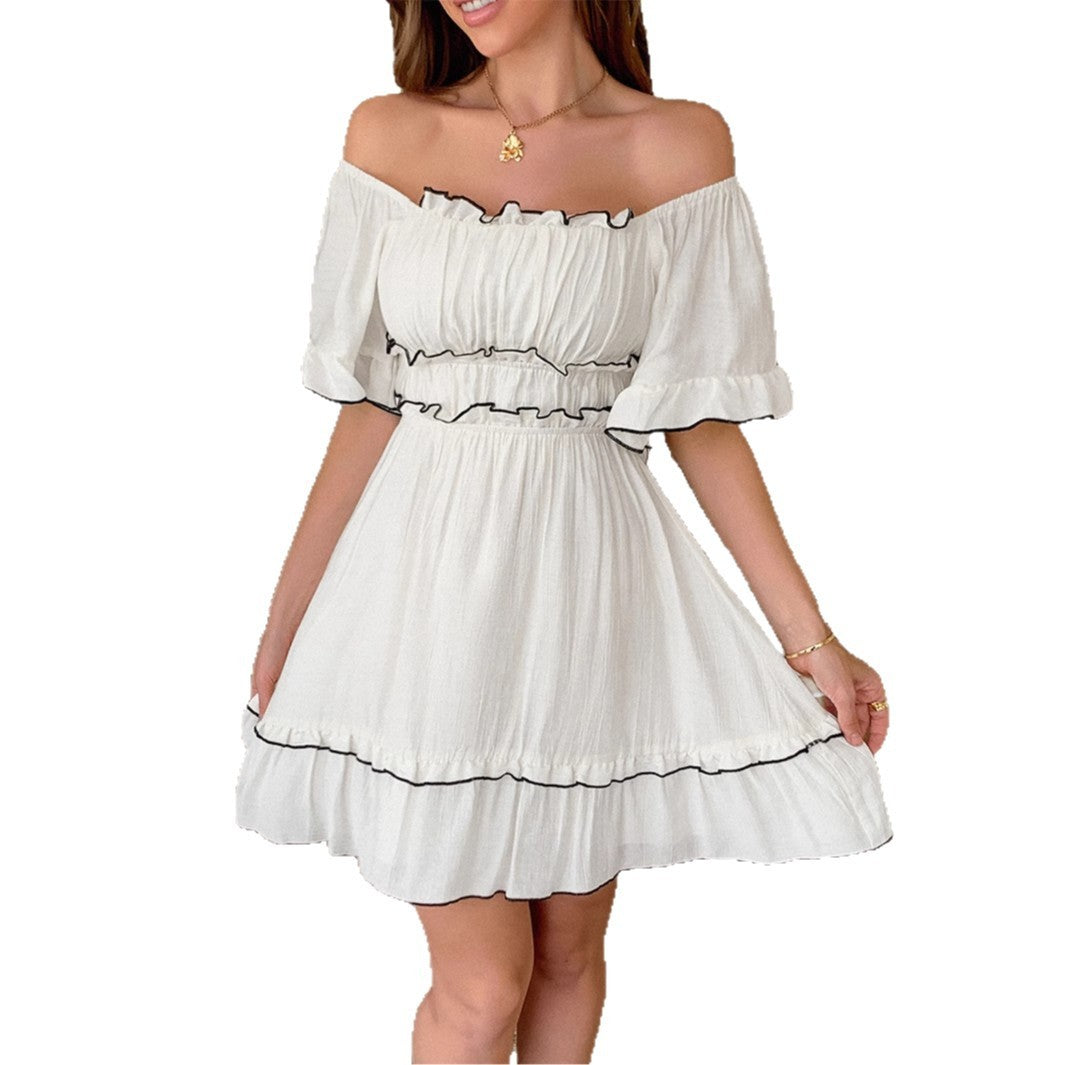 Seaside Chest-Wrap Dress with Relaxed Holiday Leisure Atmosphere Vibes-Theone Apparel