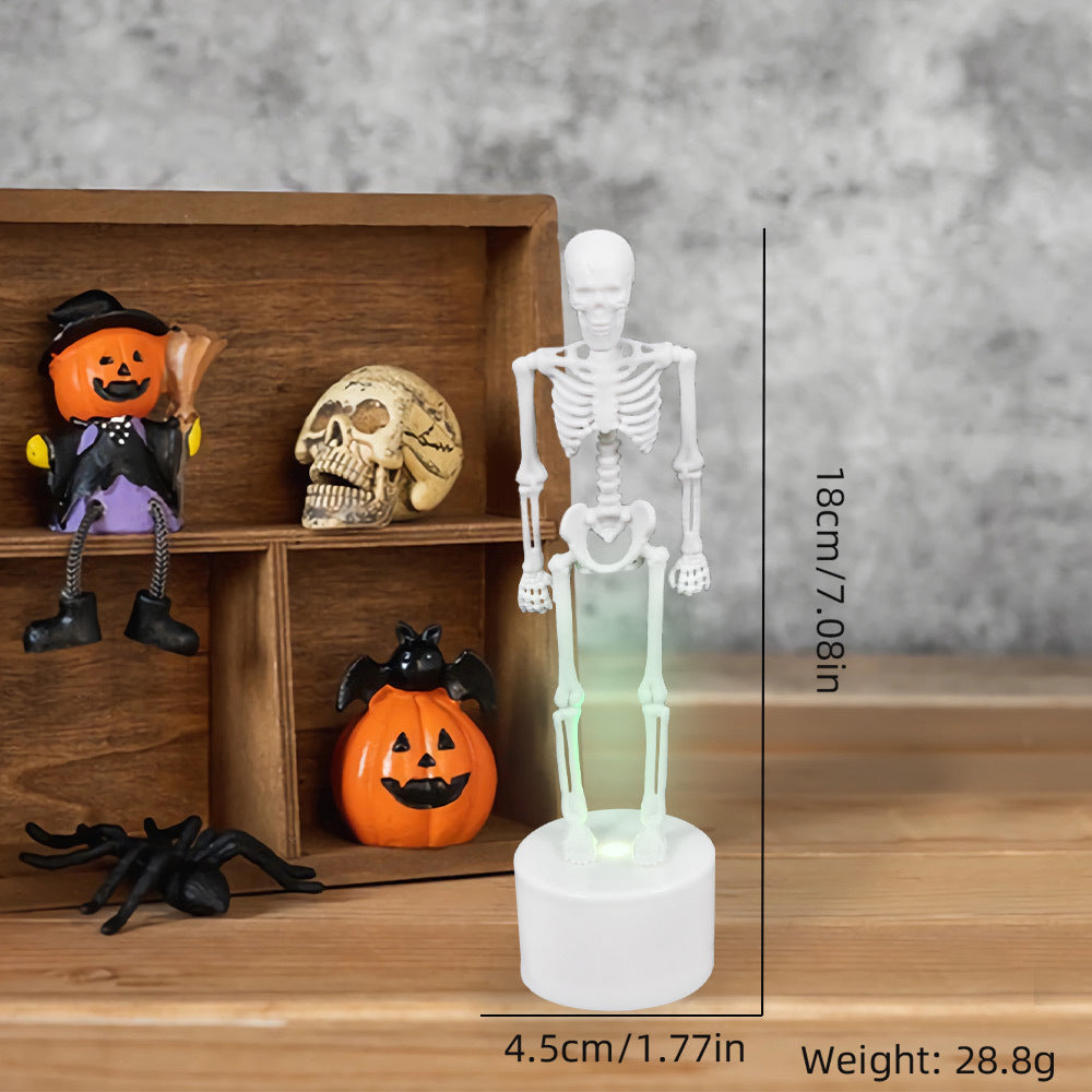 Skeleton Themed False Flame Candle Halloween Decoration-White-Theone Apparel