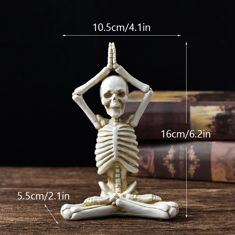 Skeleton in Yoga Poses Halloween Decorations with Non-Slip Base-Theone Apparel