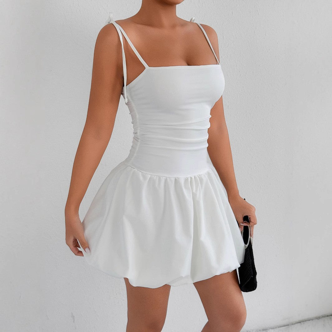 Slim Strap Tube-Top Mini Dress for Trendy Evening Looks-Theone Apparel