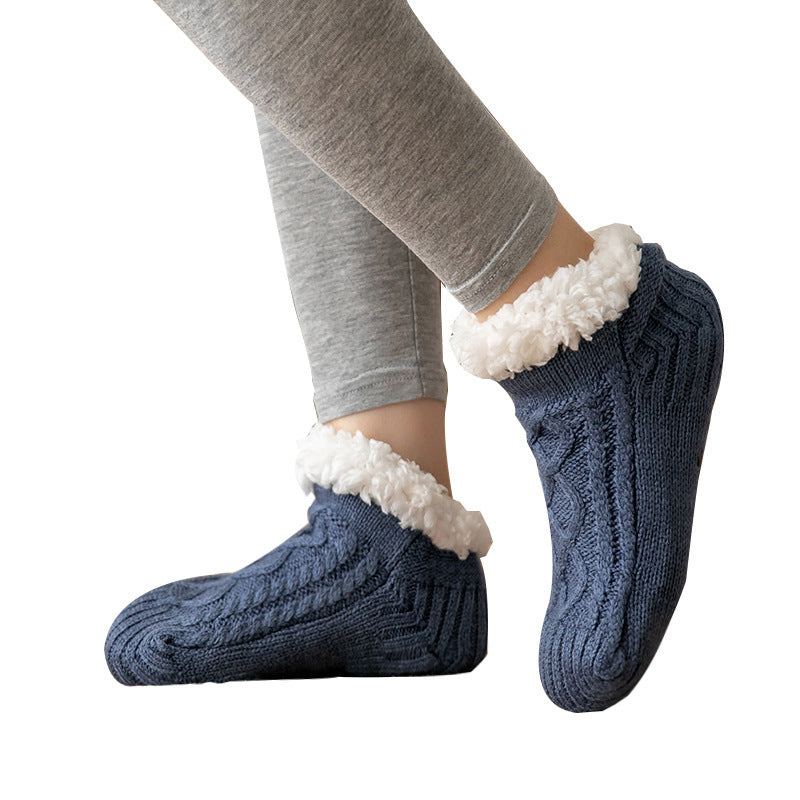 Soft Knit Style Winter Socks with White Fleece Lining in Multiple Colors-Theone Apparel
