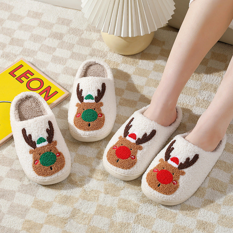 Soft and Warm Fleece Lined Christmas Themed Slip on Slippers-Theone Apparel