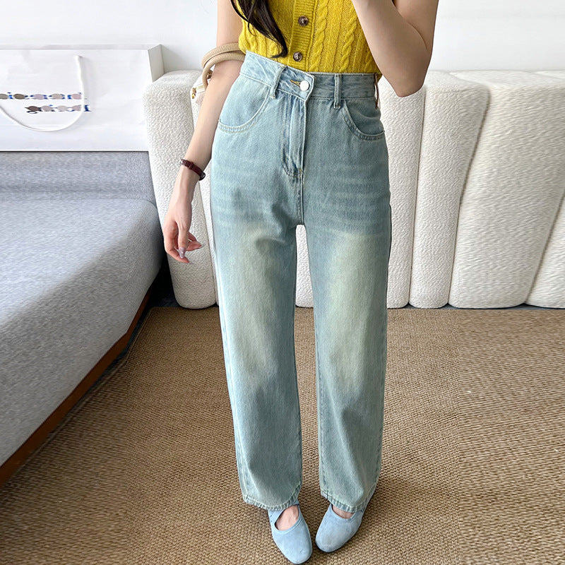 Tall Fit Cropped Straight-Leg Jeans for Women-Theone Apparel