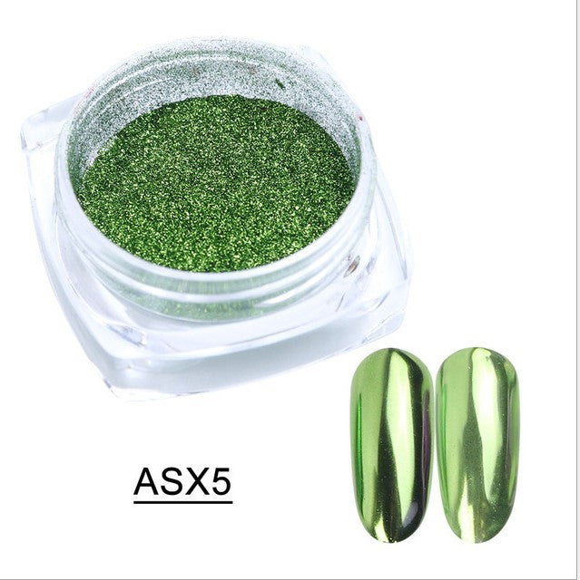 Titanium Mirror Nail Powder Set for False Nails-Magic ASX5-Theone Apparel