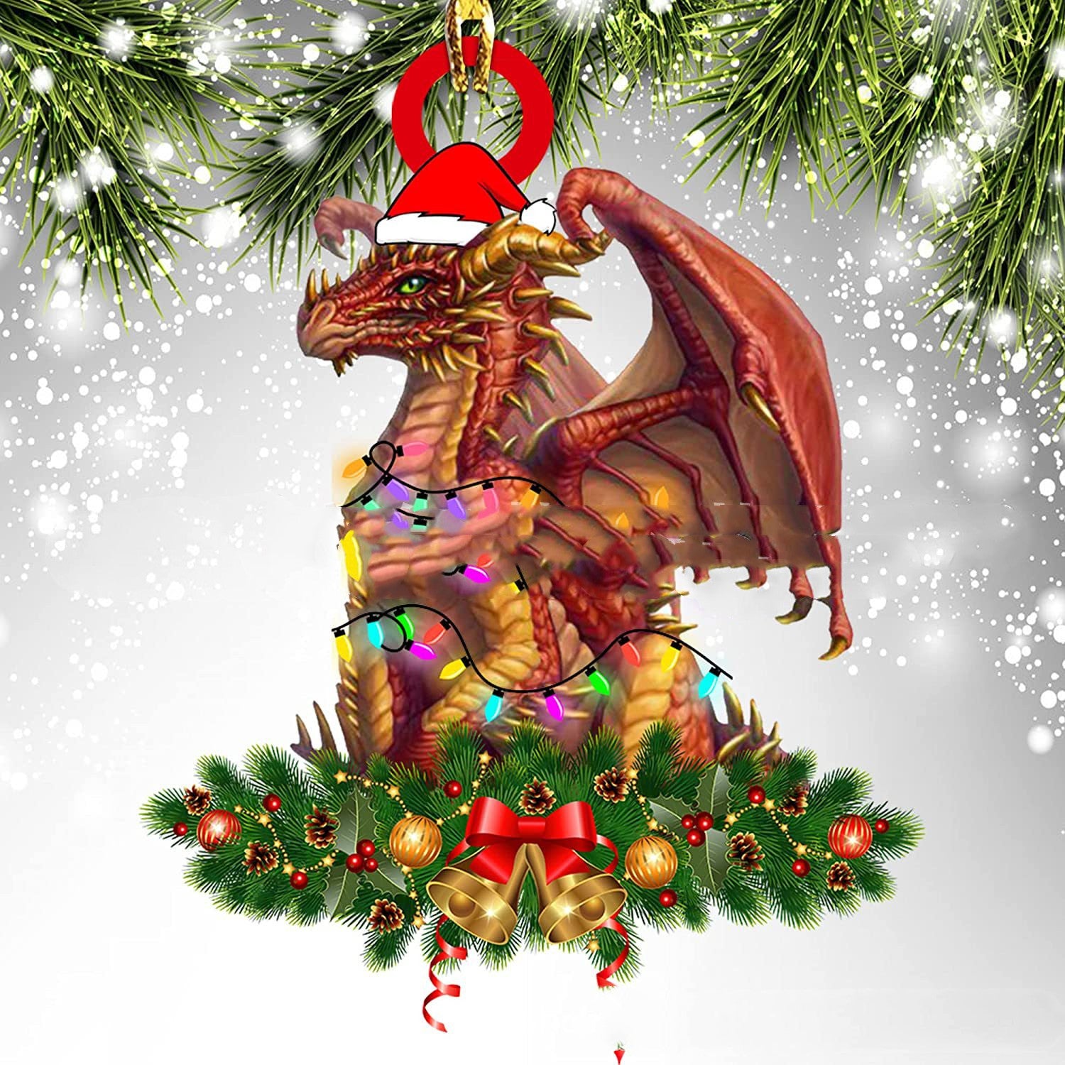 Unique Dragon Themed Hanging Christmas Decorations in Various Designs-11 Style-Theone Apparel