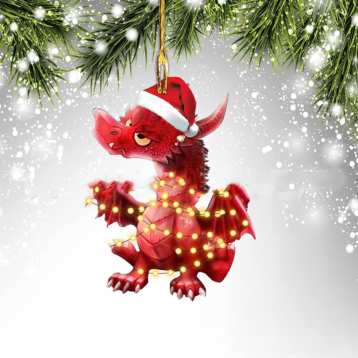 Unique Dragon Themed Hanging Christmas Decorations in Various Designs-17 Style-Theone Apparel