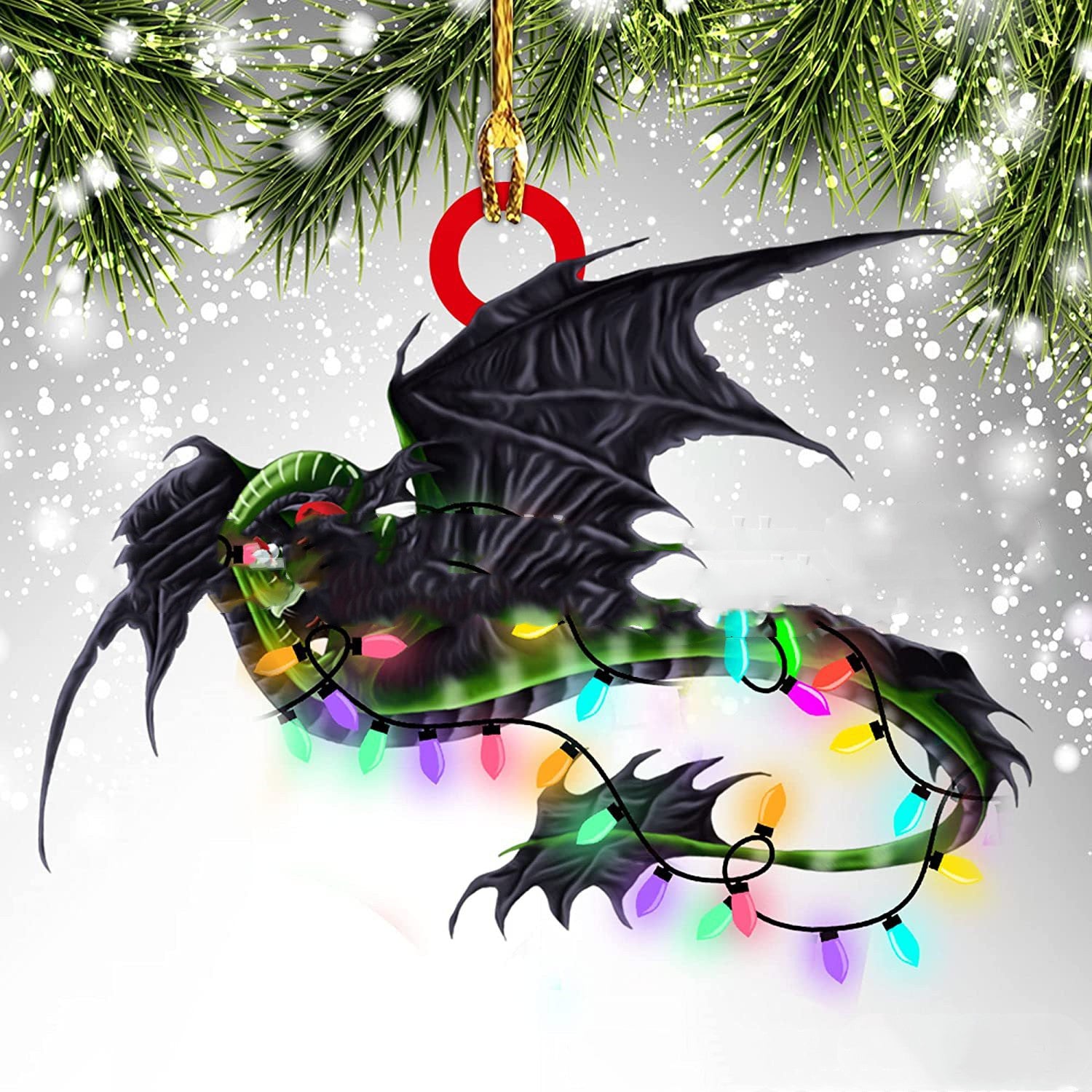 Unique Dragon Themed Hanging Christmas Decorations in Various Designs-4 Style-Theone Apparel