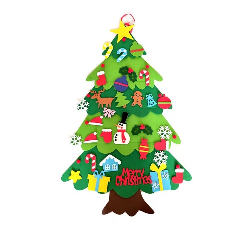 Wall Mounted Felt Christmas Tree with Felt Accessories for Kids-Tree-Theone Apparel