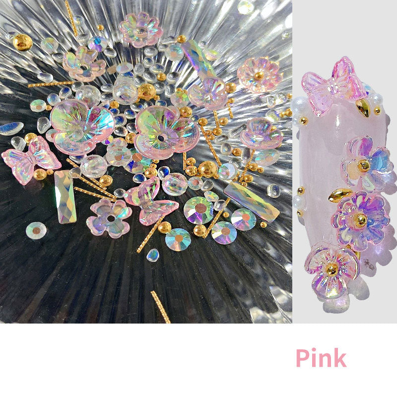 Women's 3D Nail Art Decorations in Iridescent Color Options-Pink-Theone Apparel