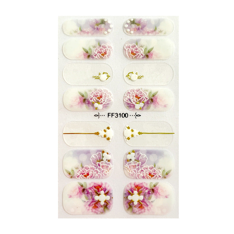 Women's Gemstone Inspired Almond Shaped Nails Stickers in Multiple Colors-H-Theone Apparel