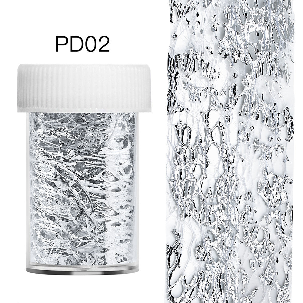 Women's Modern Gold and Silver Foil Paper for Nails-Silver-Theone Apparel