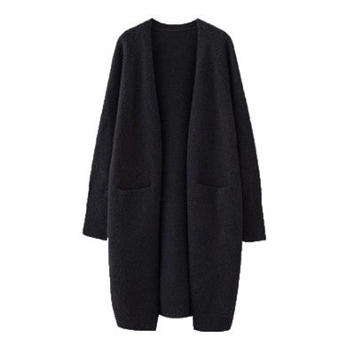 Mid-Length V-Neck Knitted Sweater Jacket For Everyday Comfort And Style
