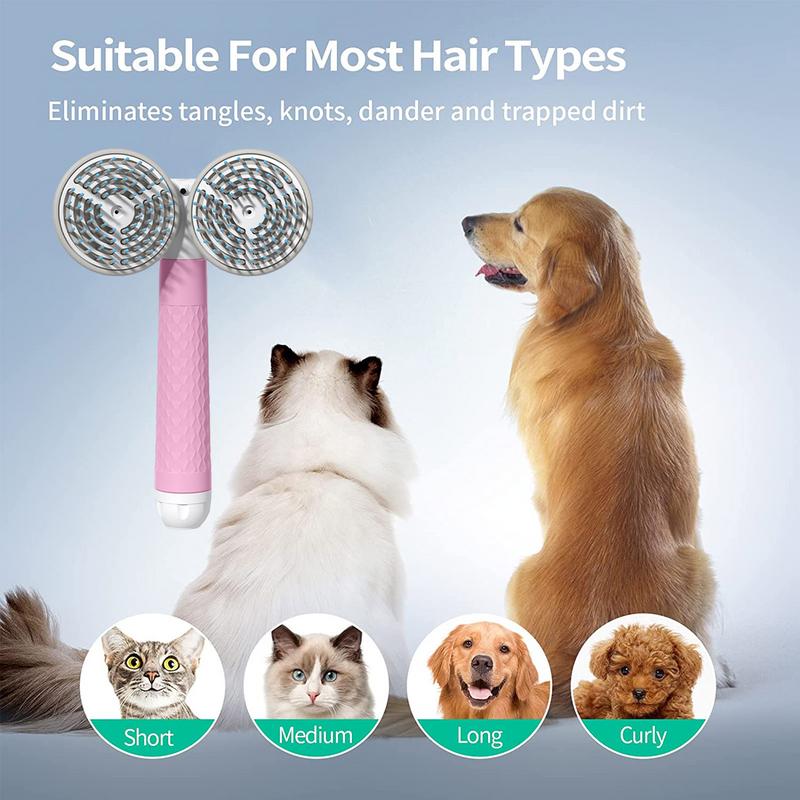 Double Headed Self Cleaning Slicker Brush With Negative Ions