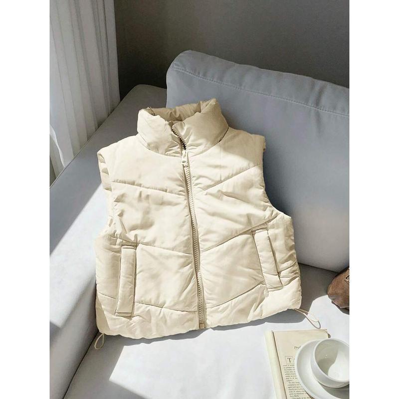 Double-Sided Corduroy Drawstring Jacket With Zipper And Buttons
