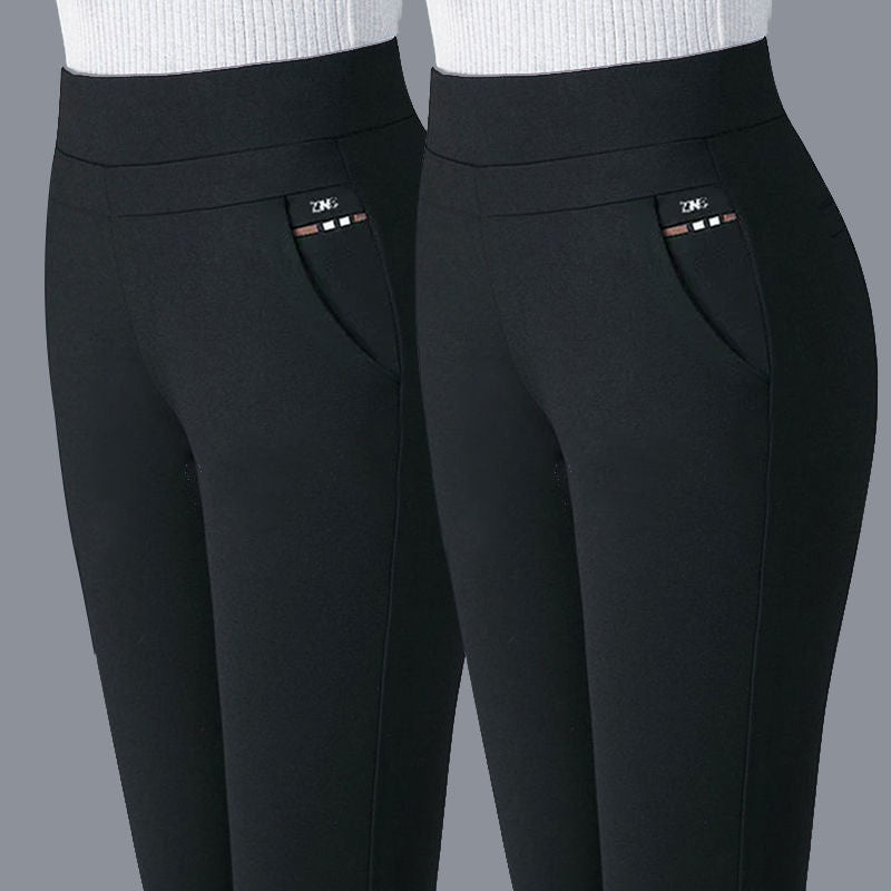 High-Waist Straight-Leg Commuter Trousers With Flattering Slim Fit