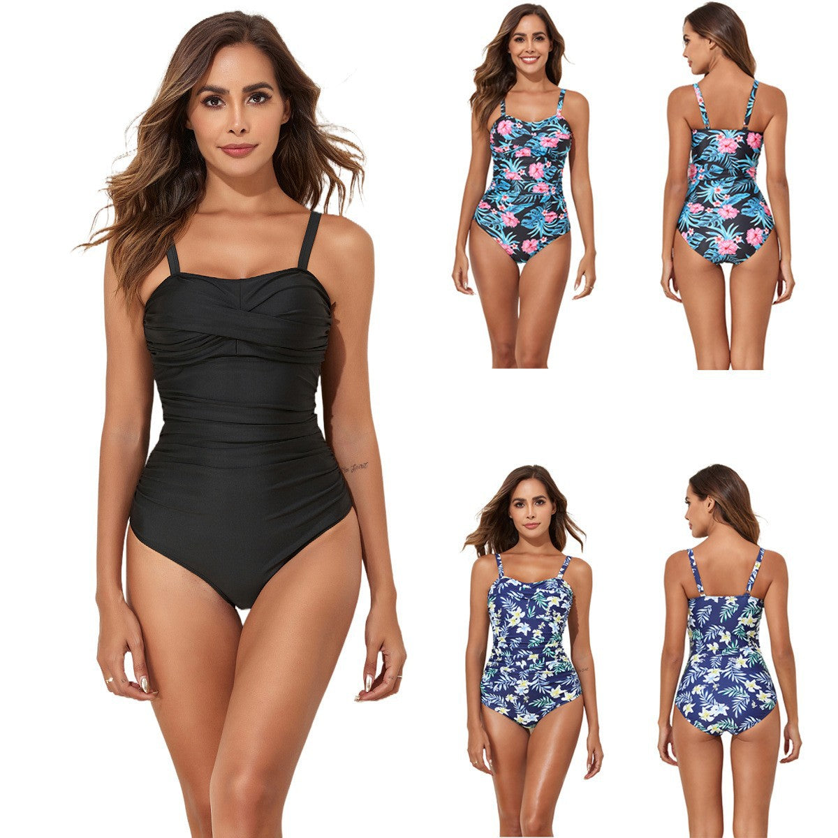 Conservative Floral One Piece Swimsuit With Comfortable Stretch Fit