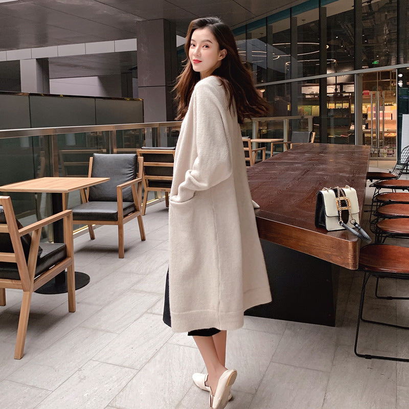 Mid-Length V-Neck Knitted Sweater Jacket For Everyday Comfort And Style