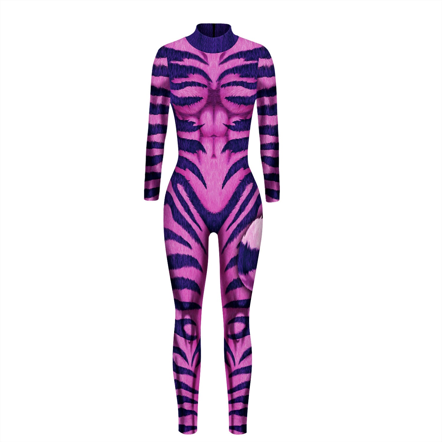 Skeleton Print Tight Fit Jumpsuit With Long Sleeves