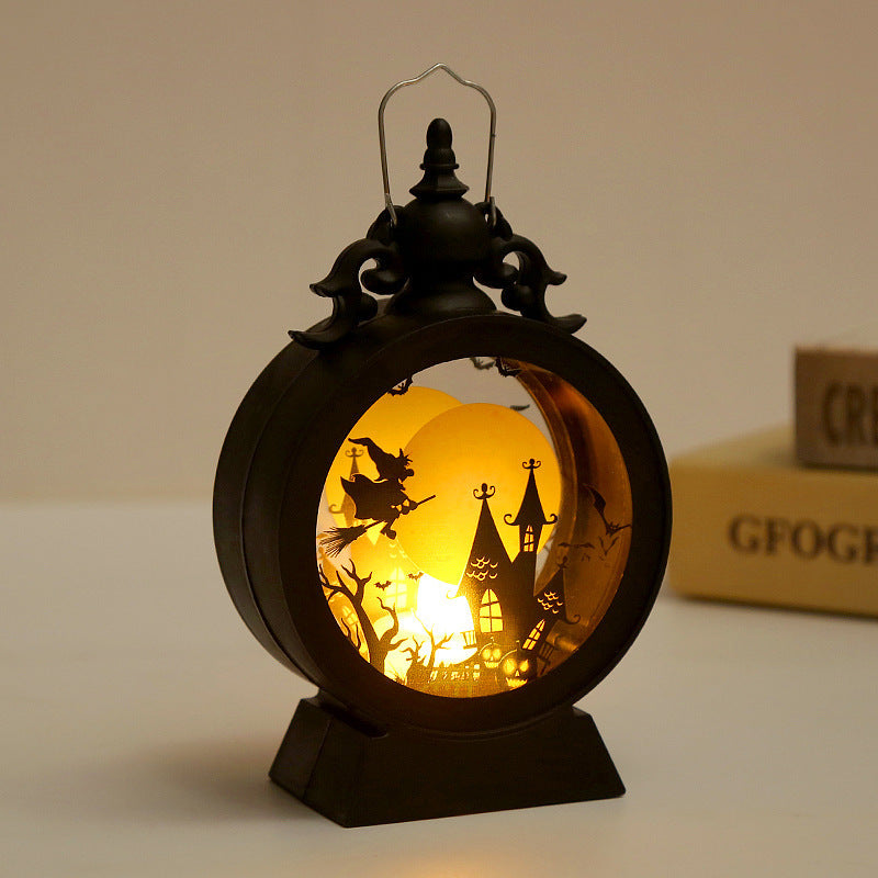 Candelit Spooky Halloween Village Black Lantern Halloween Decoration