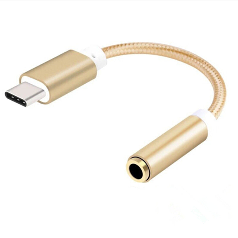 Type C To 3.5mm Audio Adapter Cable With Nylon Weave
