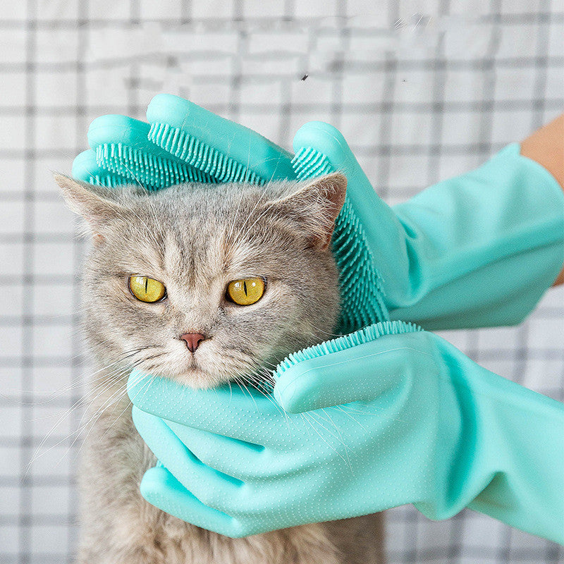 Silicone Grooming Glove Brush For Dogs And Cats
