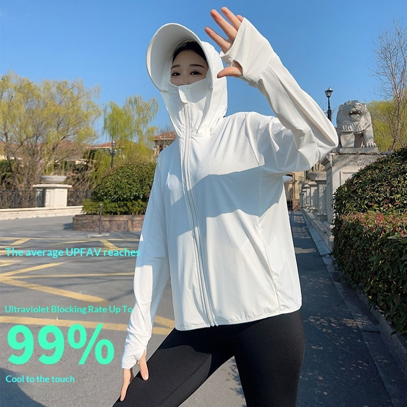 Lightweight Ice Silk Sun Protection Jacket With Wide Brim