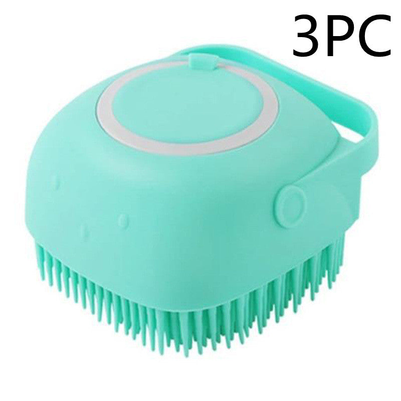 Silicone Dog Bath Massage Gloves With Shampoo Dispenser