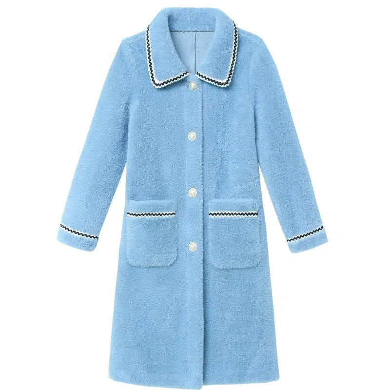 Mid-Length Faux Mink Fleece Coat Women's Soft Warm Jacket