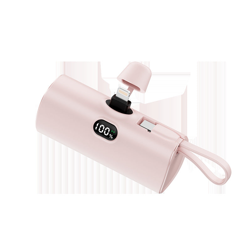 Compact Capsule?Style Wireless Power Bank With Digital Display And Plug