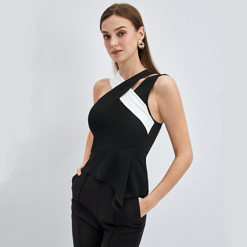 Cross-Strap Slim Fit Sleeveless Trendy Polyester Vest Top