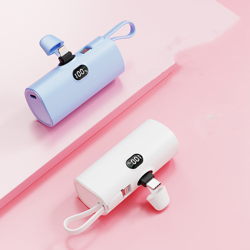 Compact Capsule?Style Wireless Power Bank With Digital Display And Plug