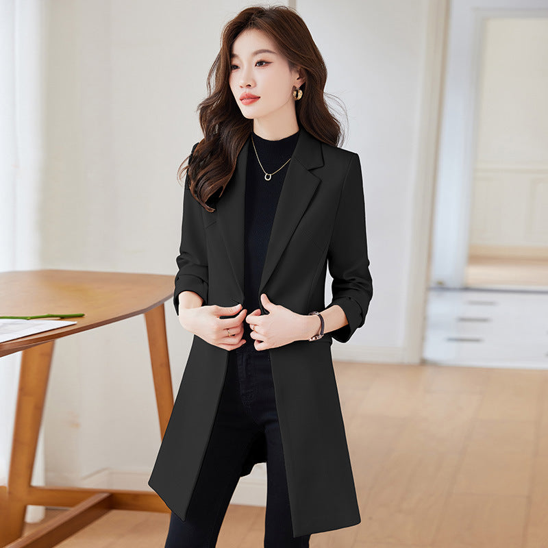 Black Mid-Length Trench Coat For Women Classic