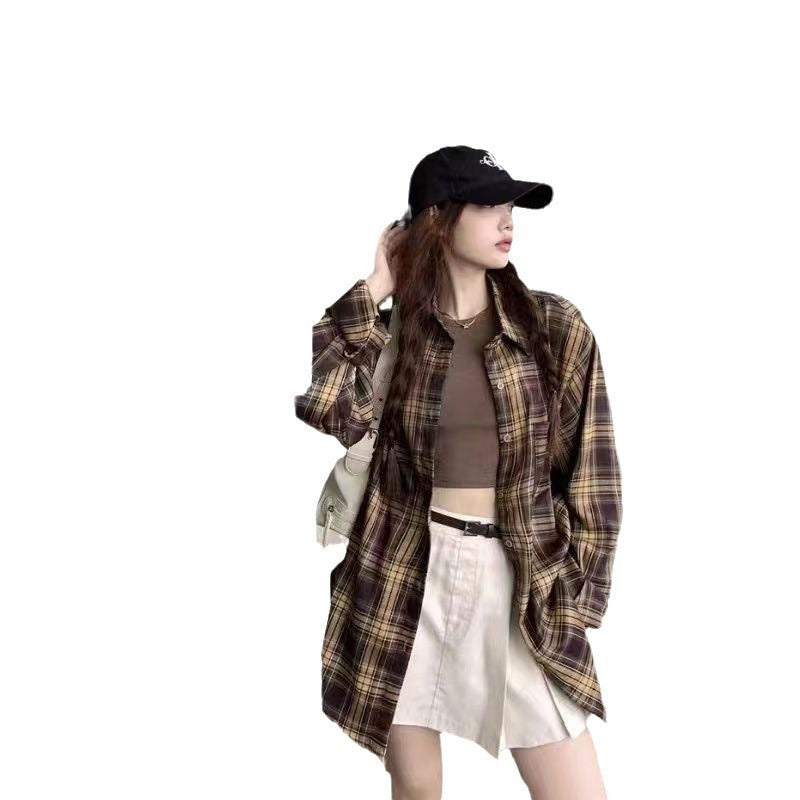 Casual Plaid Long Sleeve Lightweight Retro Style Short Jacket