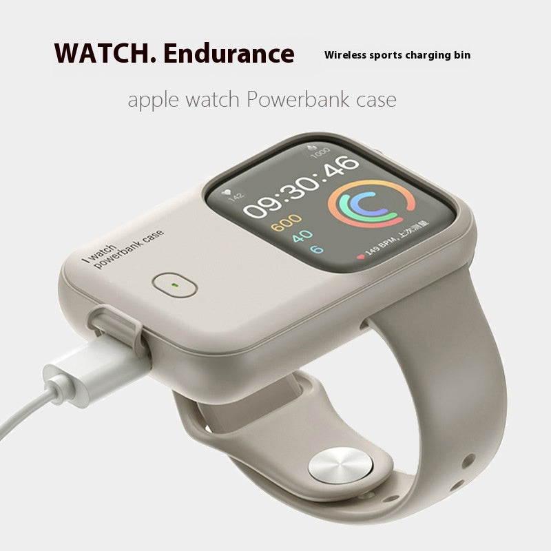 1200mAh Apple Watch Portable Wireless Charging Case With Silicone Cover