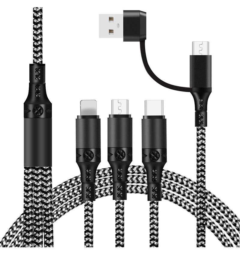 Five In One Fast Charging Braided Multi Device Data Cable
