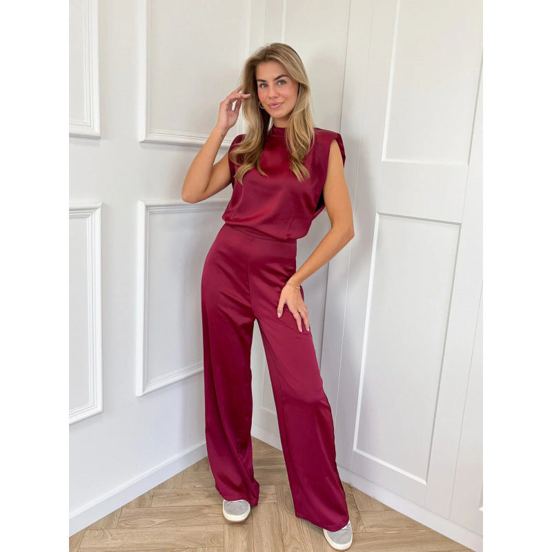 Backless Straight Leg Evening Jumpsuit With Elegant Minimalist Style