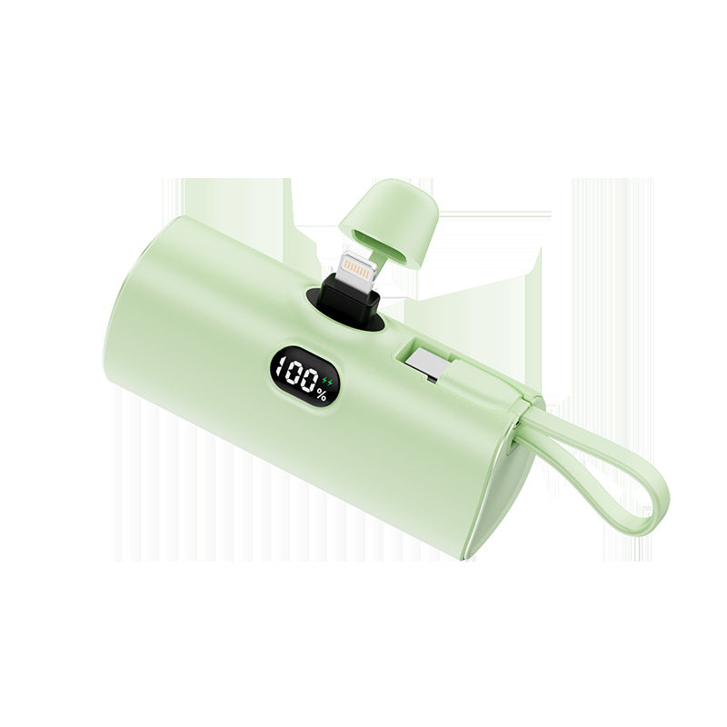 Compact Capsule?Style Wireless Power Bank With Digital Display And Plug
