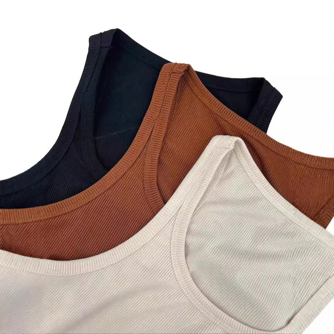 Solid Color Halter Cinched Fit Short-Length Casual Tank Top (3pcs)