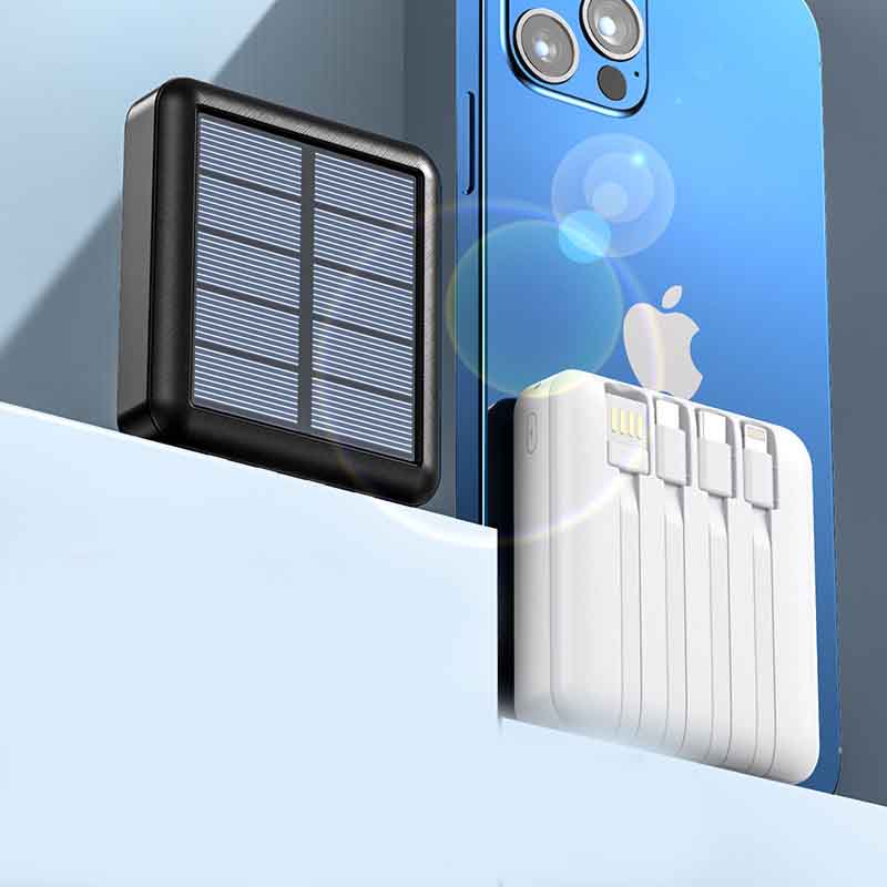 10000mAh Mini Solar Power Bank With PD20W Fast Charging