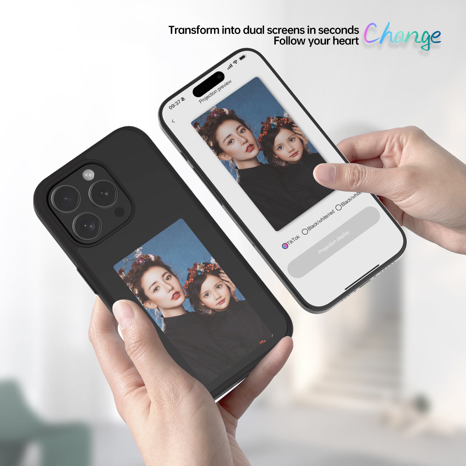E Ink Style Mirror Phone Case With Protective Features
