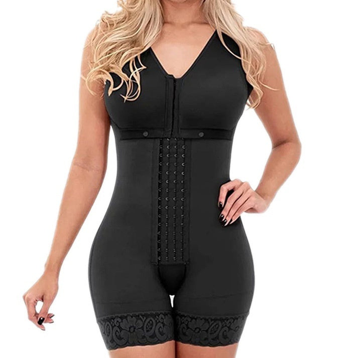 Hip Lift And Belly Control Shaping Jumpsuit With Seamless Nylon Fit